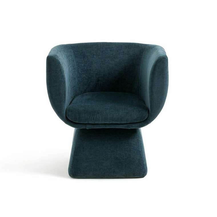 Кресло из велюра Corole синего цвета