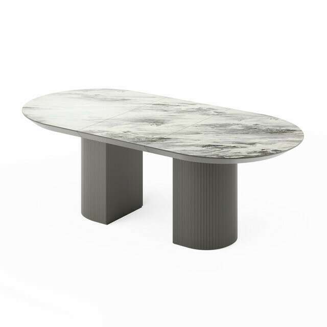 Раздвижной обеденный стол Гиртаб серого цвета