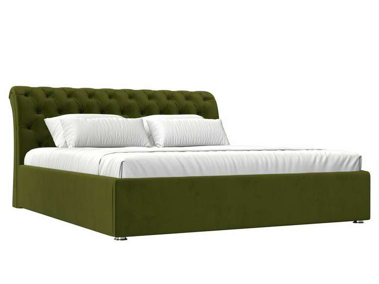 Кровать Сицилия 200х200 зеленого цвета с подъемным механизмом