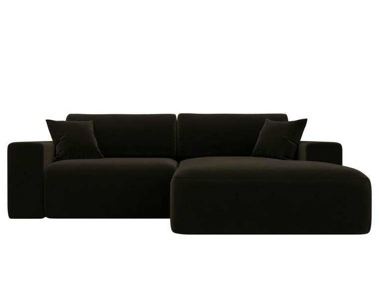 Угловой диван-кровать Лига 036 Классик темно-коричневого цвета правый угол