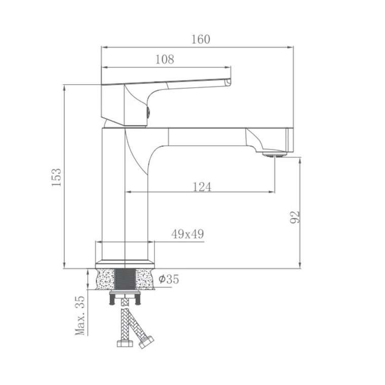 Смеситель для раковины HB10512, хром