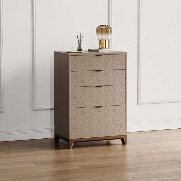 Высокий комод Case CS020 светло-бежевого цвета