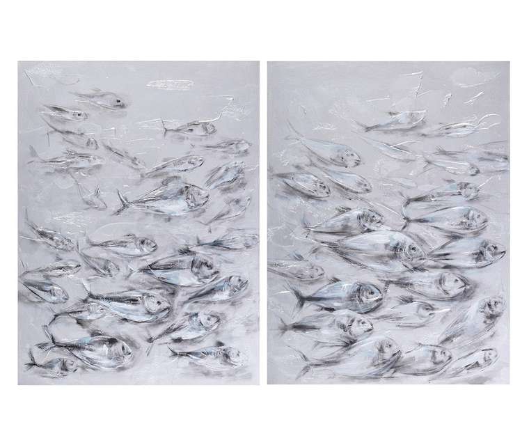 Набор из двух картин Рыбы на подрамнике