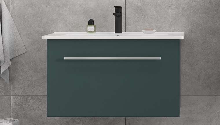 Тумба под раковину Posse 75 зеленого цвета