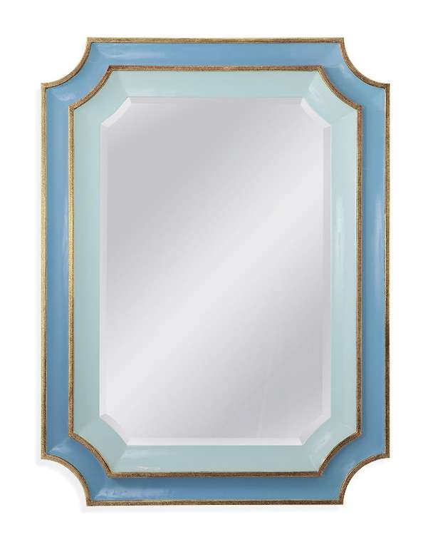 Настенное зеркало Кьяра Sky Blue в раме голубого цвета