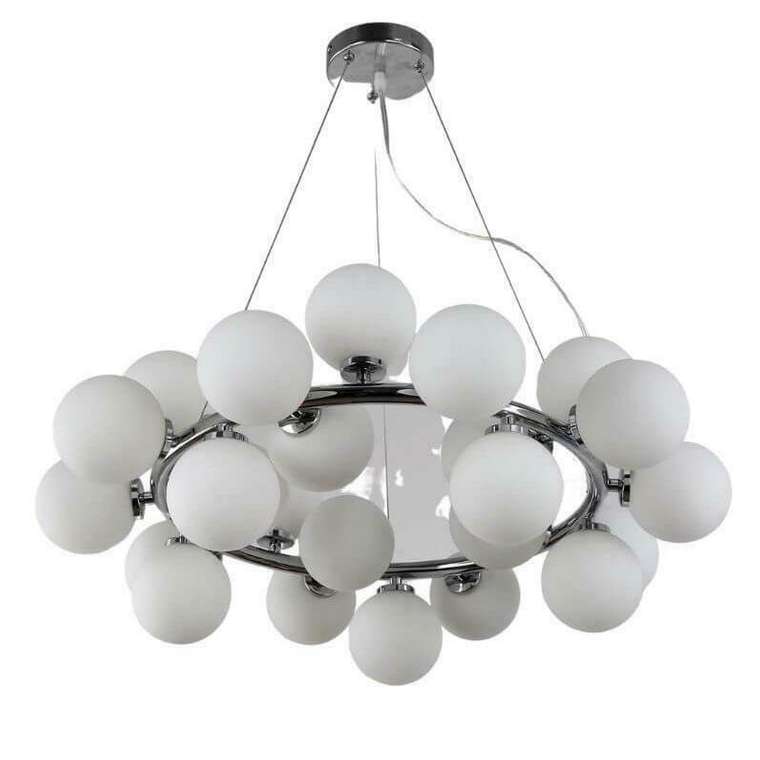 Большая люстра Marsiada LDP 6033-25 CHR (стекло, цвет белый)