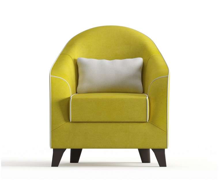 Кресло Бемоль в обивке из велюра желтого цвета