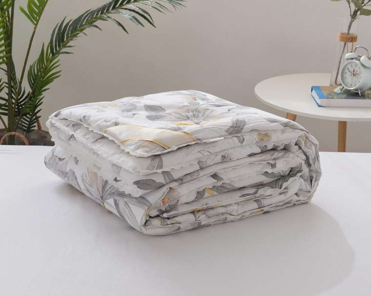 Одеяло Фрида 200х220 серо-белого цвета