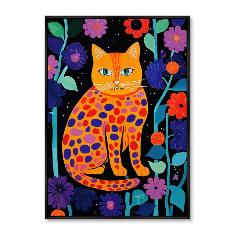 Репродукция картины Kitties in flowers, No 1, 2024г.