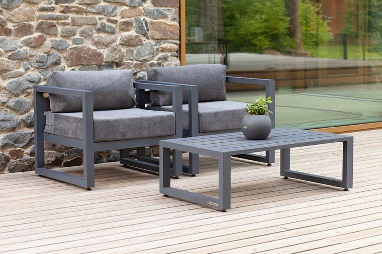 Набор садовой мебели Capri 3 темно-серого цвета