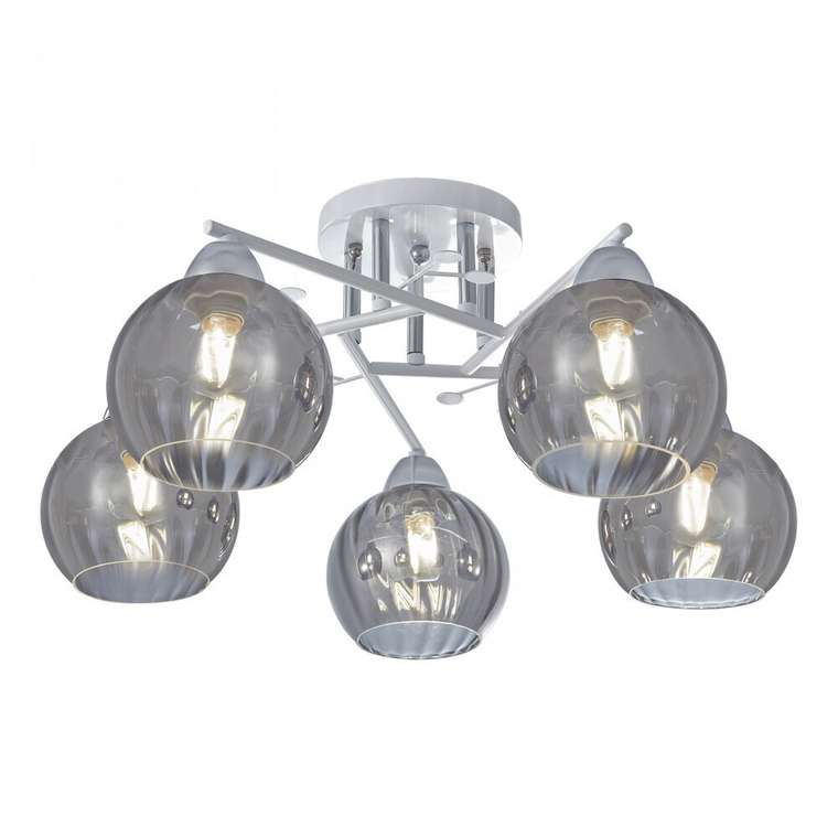 Потолочная люстра AMALFI-326508 326508/5 WH+CR (стекло, цвет дымчатый)