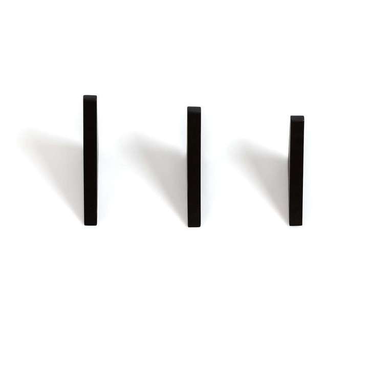 Комплект из трех настенных крючков Bava черного цвета