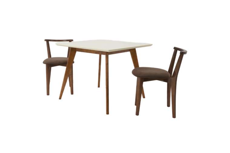 Обеденная группа Сканди 100 со стульями коричневого цвета