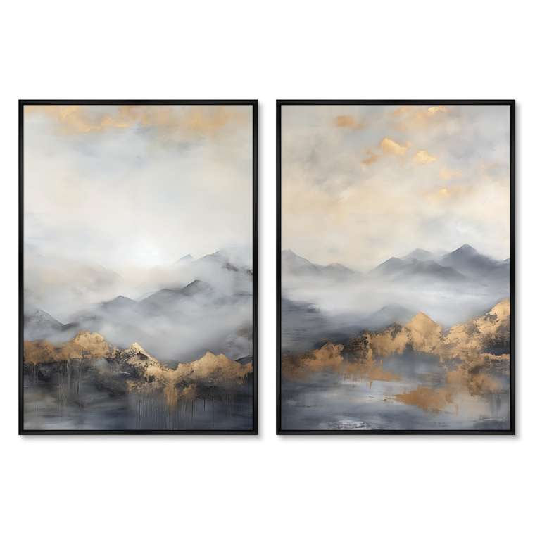 Набор из двух репродукций картин Landscape collection, Mountain peaks, 2024г.