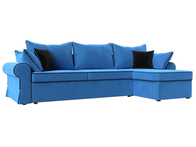 Угловой диван-кровать Элис темно-голубого цвета правый угол
