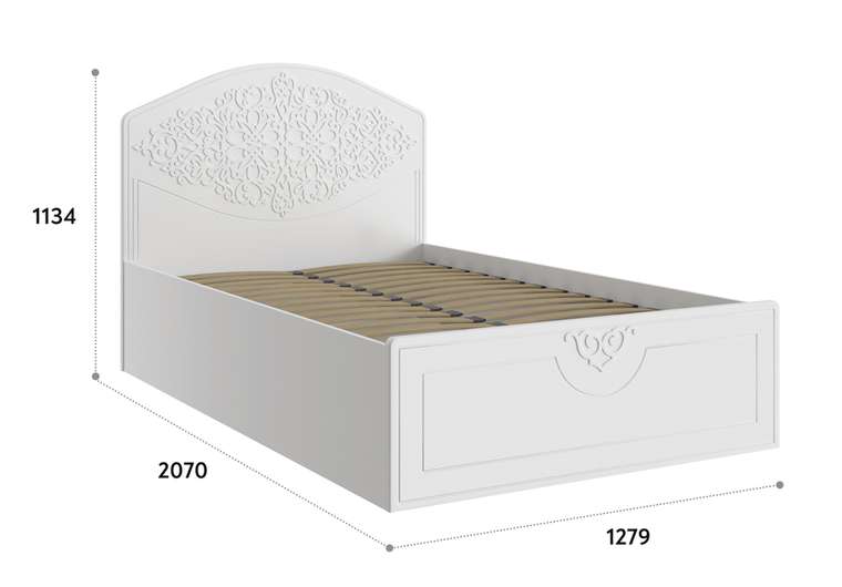 Кровать с подъемным механизмом Ассоль 120х200 белого цвета