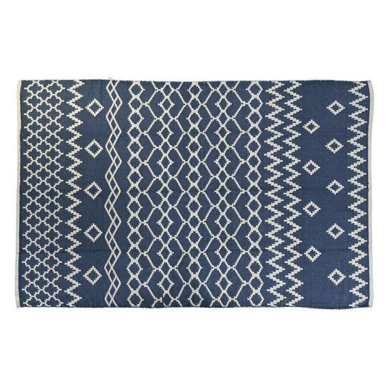 Ковер из полиэстера 120x180 бело-синего цвета