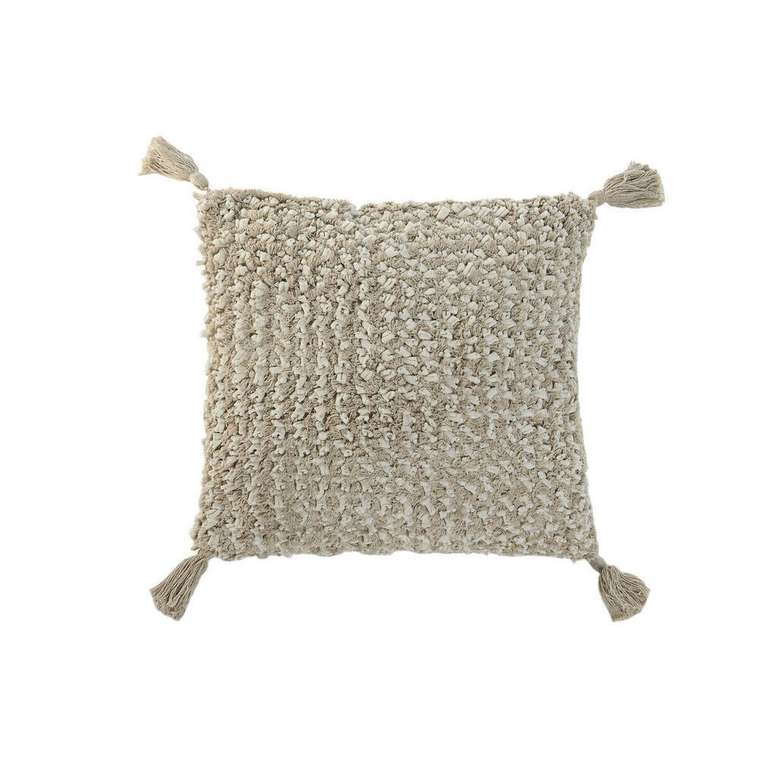 Подушка Boho 45х45 бежевого цвета