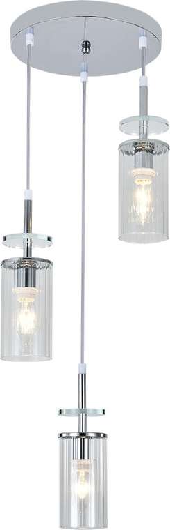 Подвесной светильник Escada Avolto 10191/3 Chrome 3x40Вт E14, металл/стекло, хром