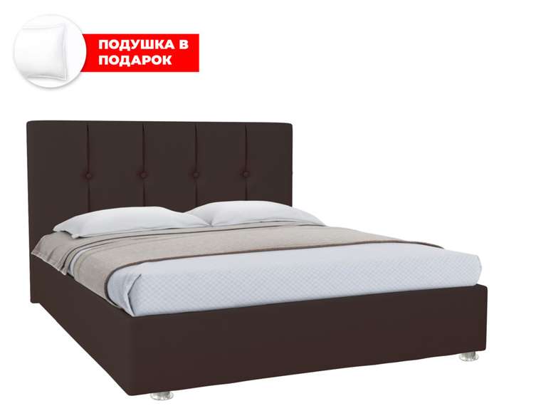Кровать Ливери 140х200 темно-коричневого цвета с подъемным механизмом