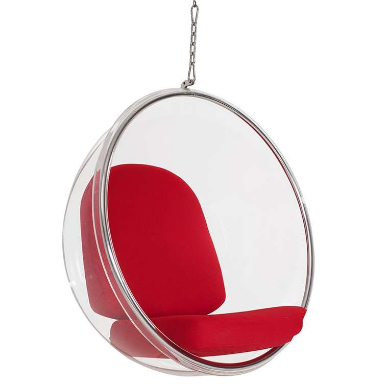 Кресло Bubble Chair красные подушки