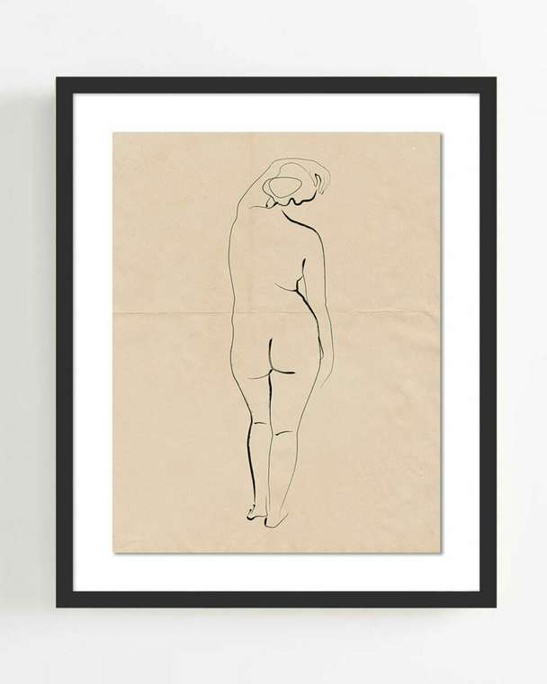 Интерьерный постер Nude 45х60 бежевого цвета