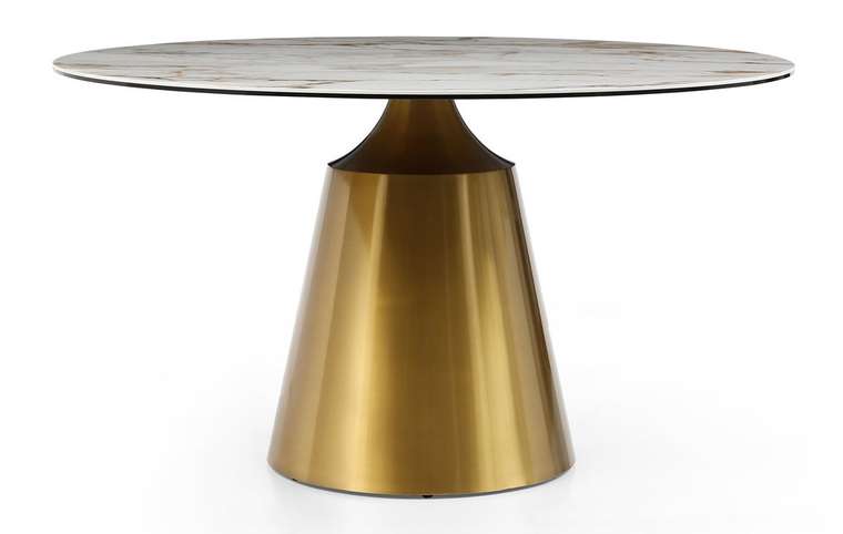 Обеденный стол Teresa бело-золотого цвета