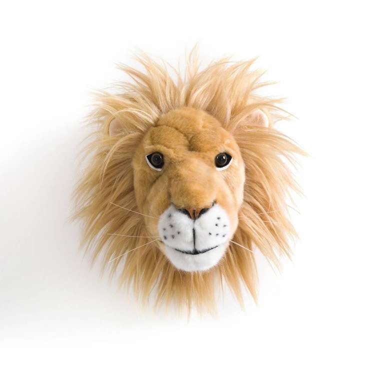 Украшение настенное в виде головы льва детское Hayi бежевого цвета