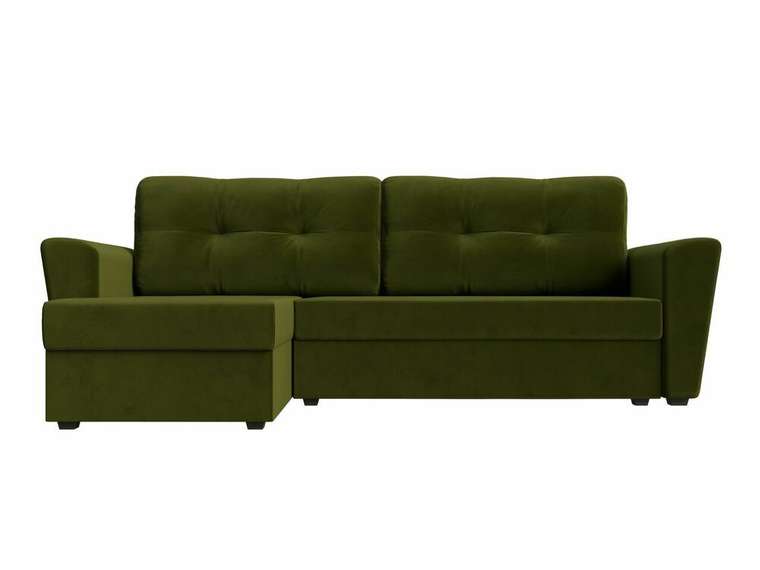 Угловой диван-кровать Амстердам лайт зеленого цвета левый угол