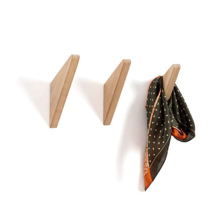 Комплект из трех настенных крючков Bava бежевого цвета