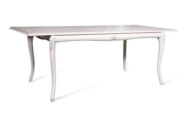 Раскладной обеденный стол Fleuron цвета альба с серебряной патиной