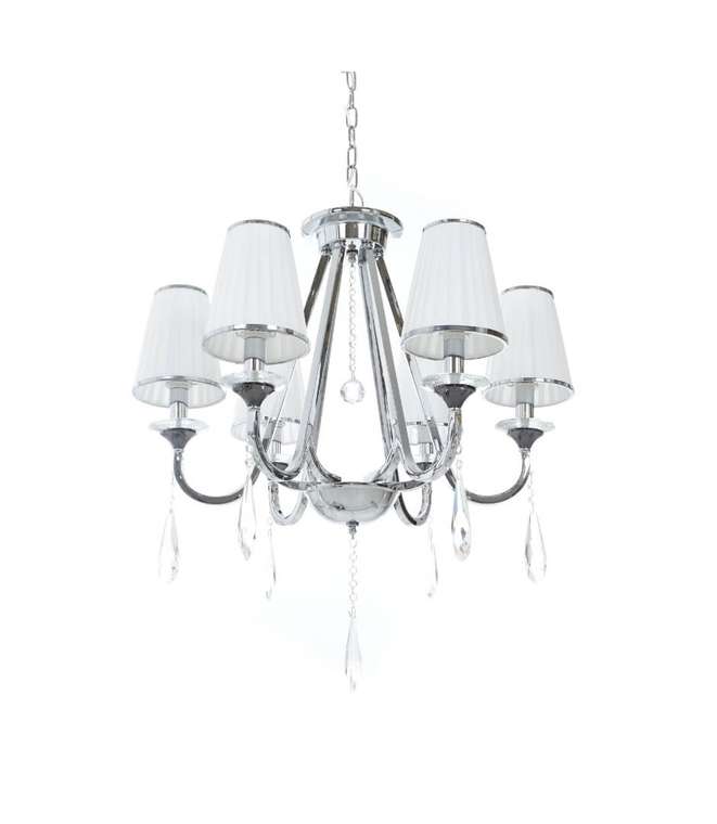 Хрустальная подвесная люстра Lumina Deco Milesia LDP 8926-6 WT+CHR