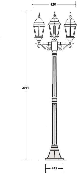 Наземный фонарь IP44 Oasis Light ASTORIA 2 91408LB Gw