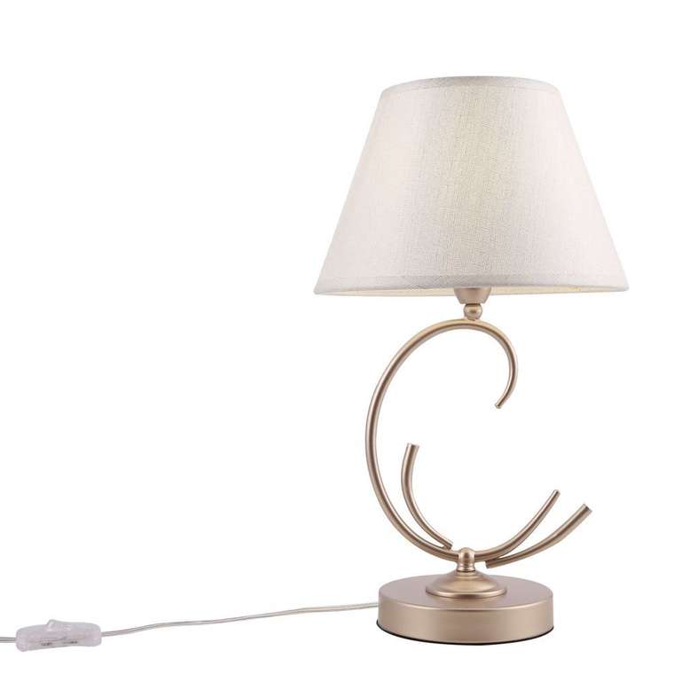 Настольная лампа Gisela с плафоном кремового цвета