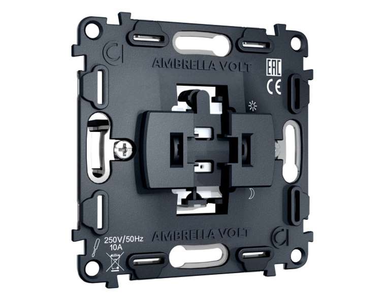 Механизм 1-клавишного выключателя с самовозвратом 10A-250V Ambrella Volt QUANT VM113
