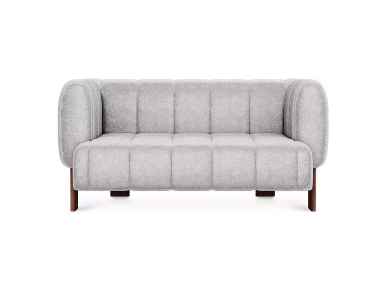 Диван Cassis М светло-серого цвета с коричневыми ножками