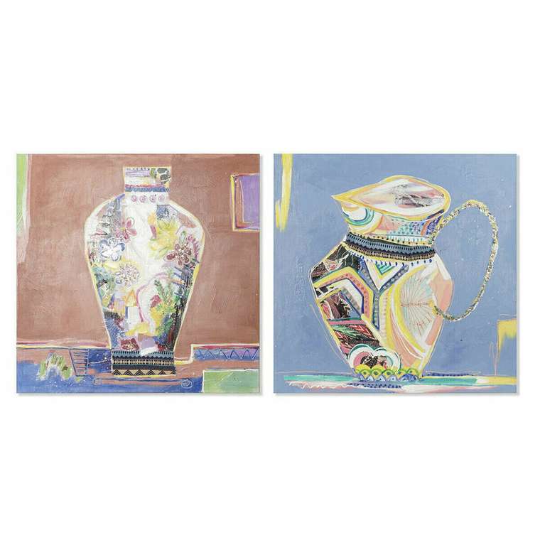 Картина Полотно 80 x 2,8 x 80 cm Кувшин современный (2 штук)