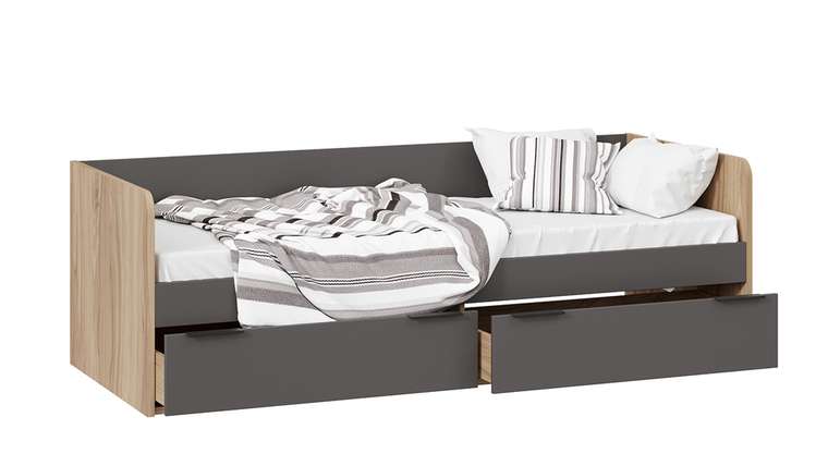 Кровать Порто 80х200 серого цвета без подъемного механизма