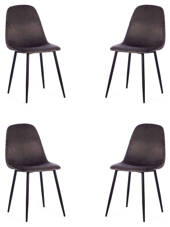 Набор из четырех стульев Breeze темно-серого цвета