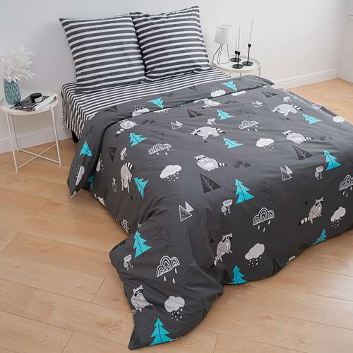 КПБ 'Традиция' дуэт, поплин, 100% хлопок, пл. 118 гр./кв.м., 'Еноты'