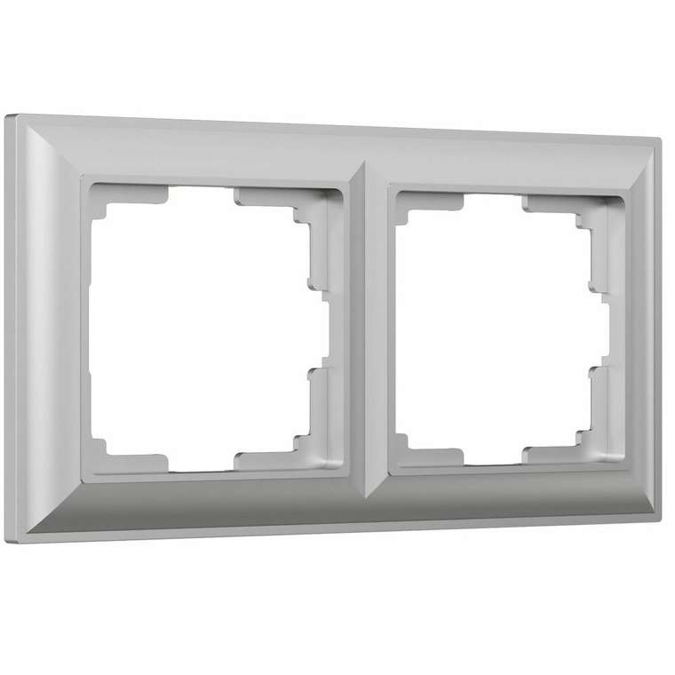Рамка из пластика на 2 поста Fiore серебряный W0022206