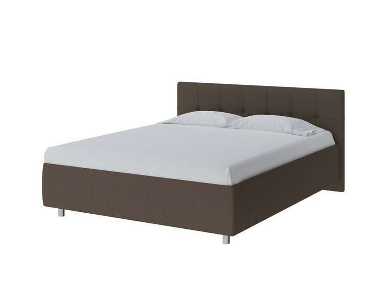 Кровать без основания Diamo 200х200 темно-коричневого цвета (рогожка)