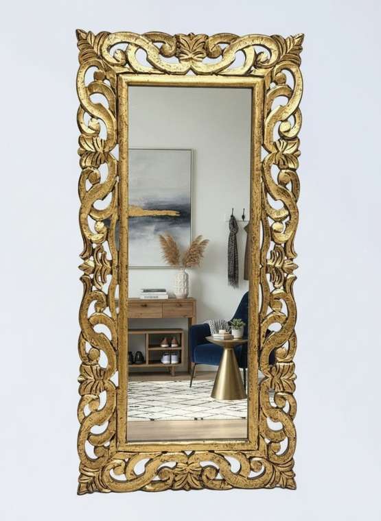 Настенное зеркало Gold Antique 60х120 в золотой раме