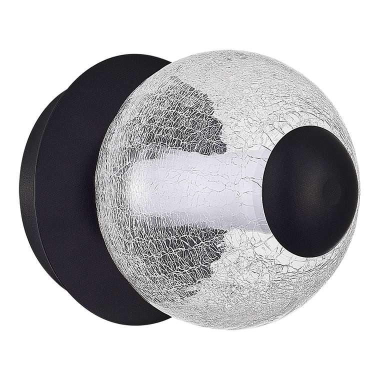 Светильник настенный ST-Luce Черный/Прозрачное кракелированное стекло LED 1*8,5W 3000K PEEK