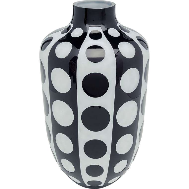 Стеклянная ваза Shine черно-белого цвета