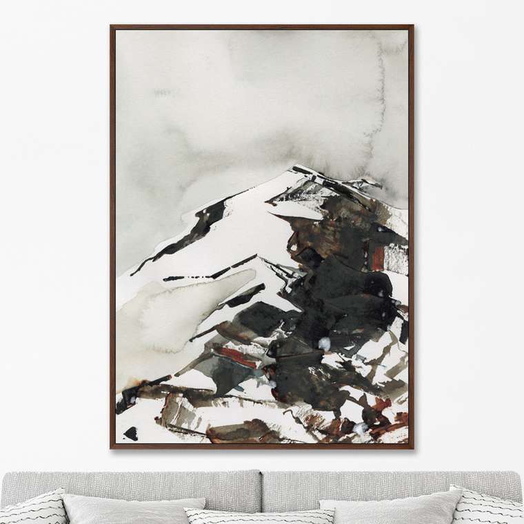 Репродукция картины на холсте Snow mountain peak, 2021г.