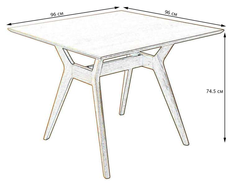 Обеденный стол Нарвик L с белой столешницей 