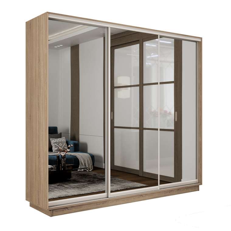 Шкаф-купе Экспенс 210 бежевого цвета