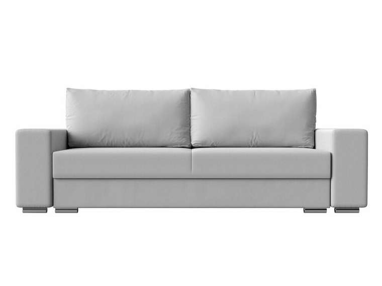 Прямой диван-кровать Дрезден белого цвета (экокожа)