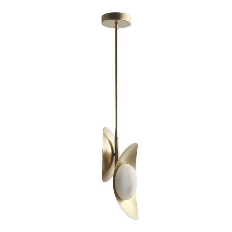 Светильник подвесной ST-Luce Золотистый/Алебастр LED 2*7W 3000K PEARL